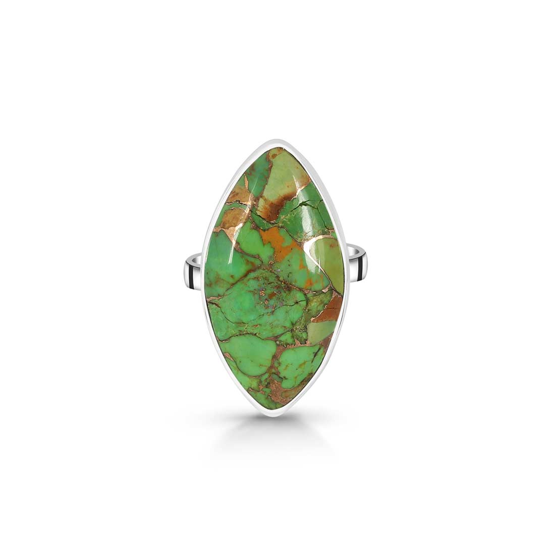 Green Copper Turquoise Adjustable Ring-(GCT-R-36.)